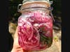 Quick red onion pickles