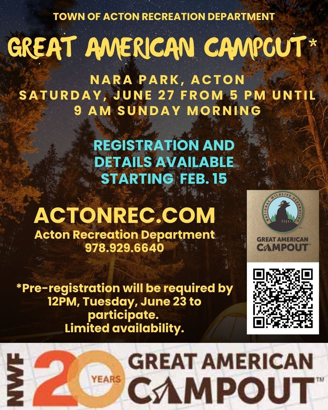 Great American Campout - NARA Park, Acton!