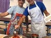 Rev. Jeff Braun and Don Pollak demonstrate their culinary skills.