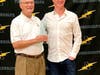 Mike Murphy receives his award from current Bowling Coach Mark Lobes