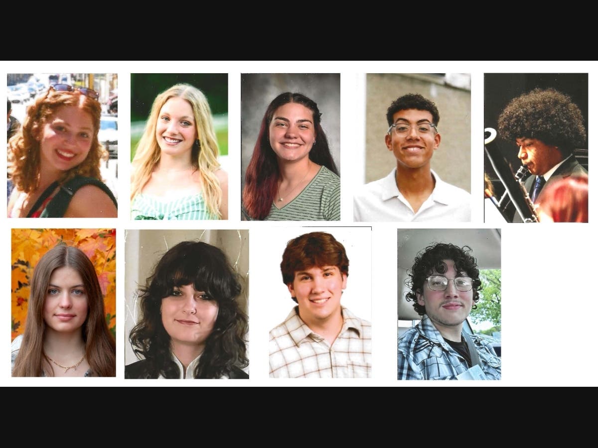 Fox Valley Beaux Arts 2026 scholarship recipients shown from left to right, top: Julia Calzante, Jenna Fox, Rebecca Herrmann, Kai Oliveira, Diego Pineda; bottom: Makayla Preuss, Madison Redden, Ian Roberts, and Ivan Zamudio.