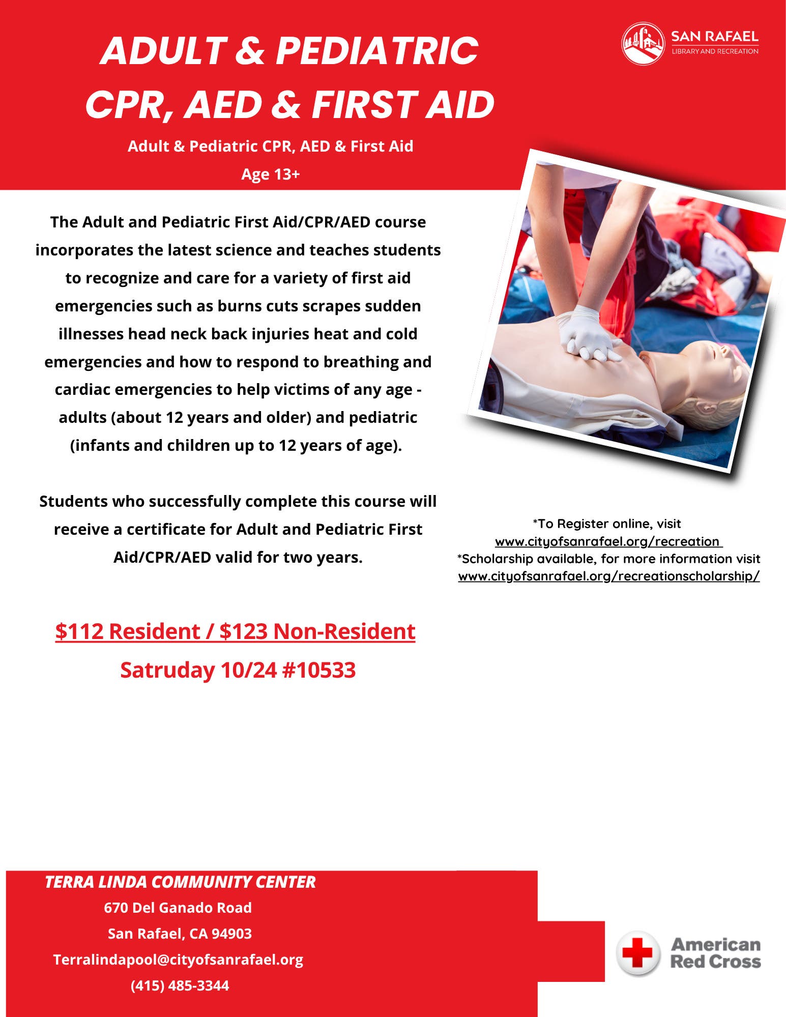 Adult & Pediatric CPR, AED & First Aid Course