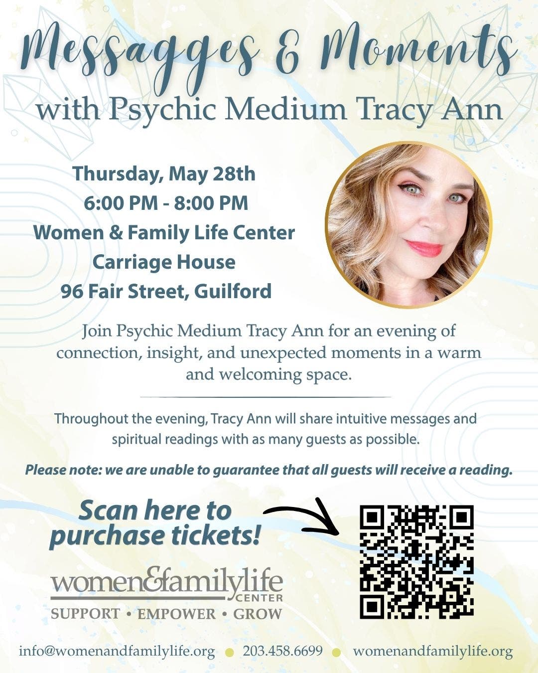 ✨Messages & Moments✨ - A Community-Style Reading Event With Psychic Medium Tracy Ann