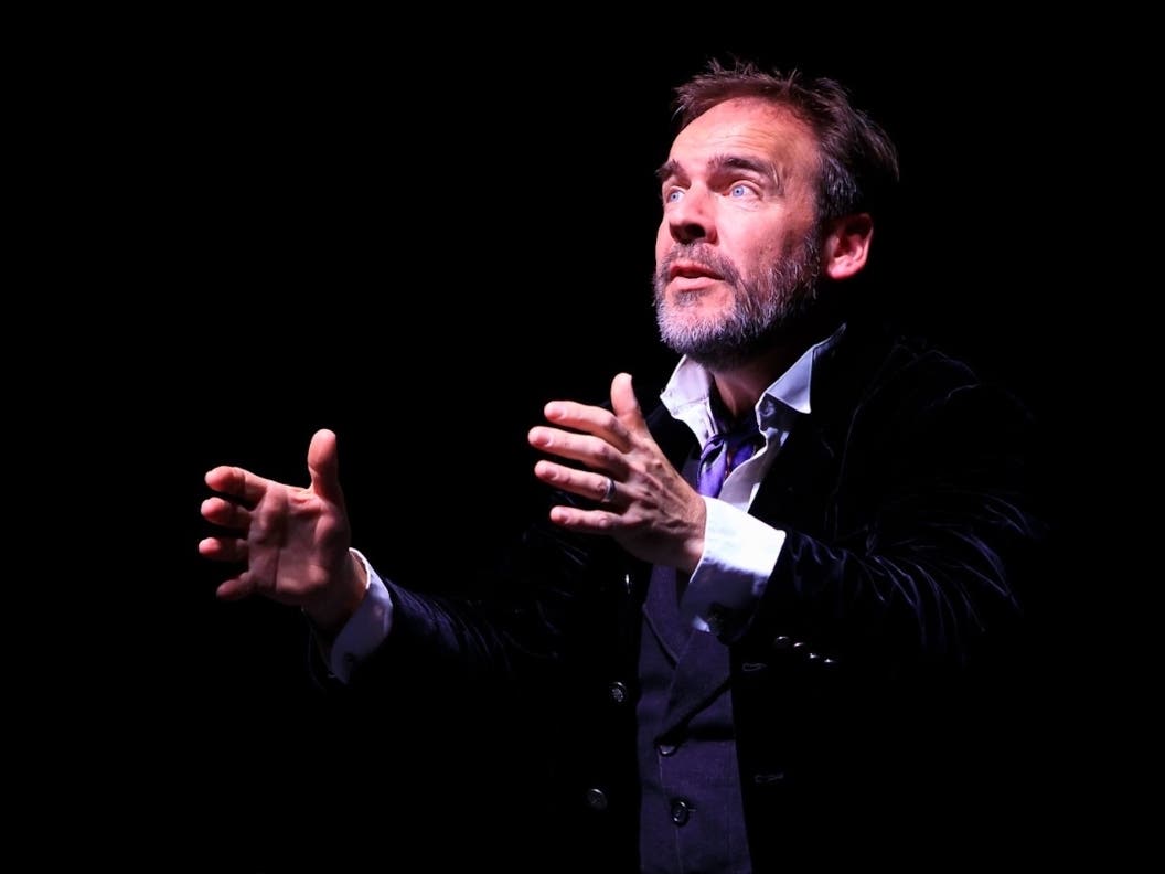 Neil McGarry in his solo performance of Charles Dickens' A Christmas Carol, coming to the Spire Center in Plymouth on December 13. (Photo courtesy Spire Center for Performing Arts)