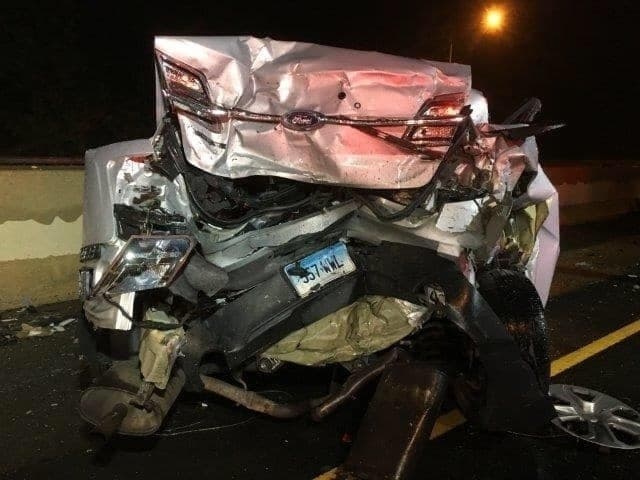 A crash Sunday on Interstate 95 in Fairfield required two extrications.