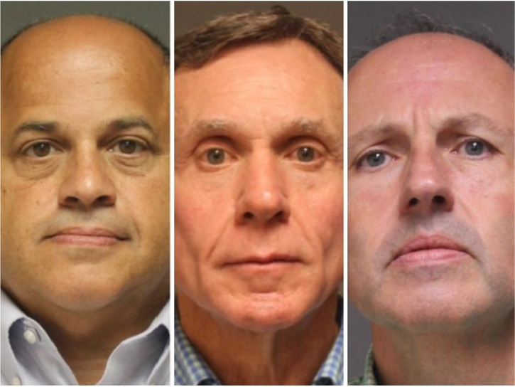 Joe Michelangelo (from left), Scott Bartlett and Jason Julian are charged after an investigation of the management of the town public works yard.