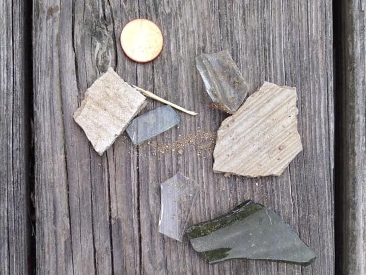 A photo taken by Dana Kery in 2014 shows debris she found at Gould Manor Park.