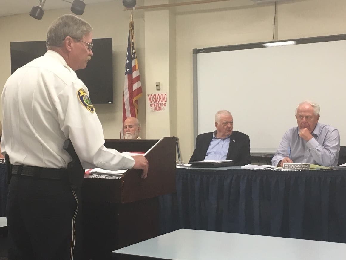Chief Christopher Lyddy appears Wednesday before the Board of Police Commissioners.