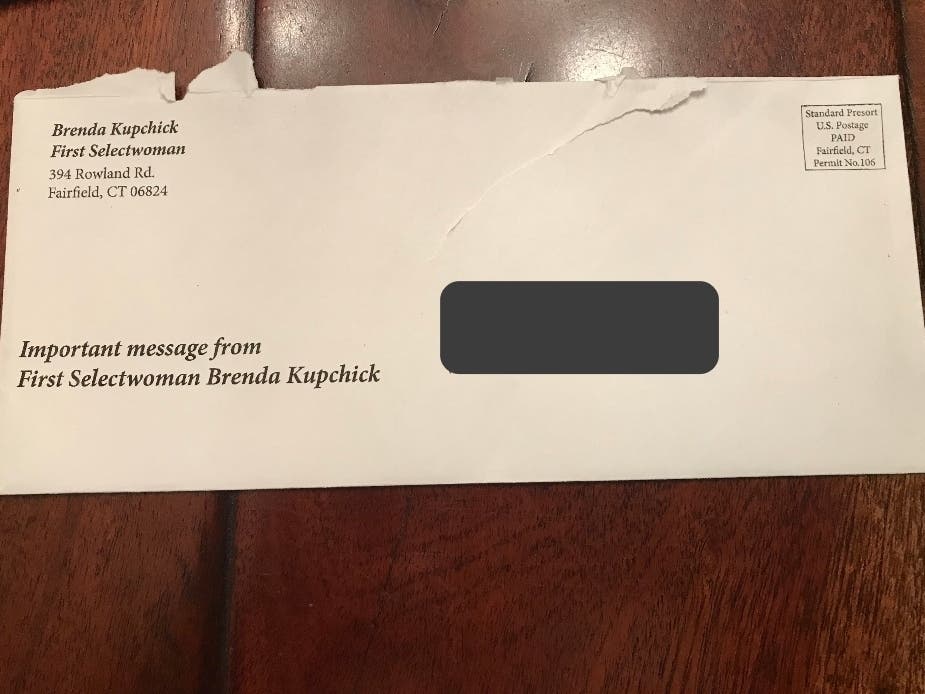 Fairfield Democrats are criticizing a mailer sent out by a Republican candidate's campaign.