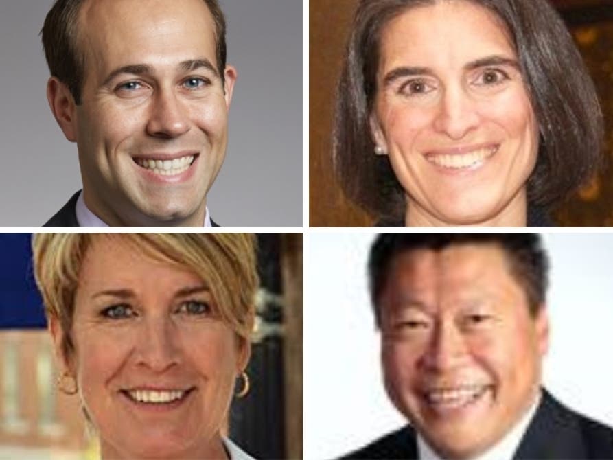 Clockwise, from upper left: Brian Farnen, Cristin McCarthy Vahey, Tony Hwang and Laura Devlin.