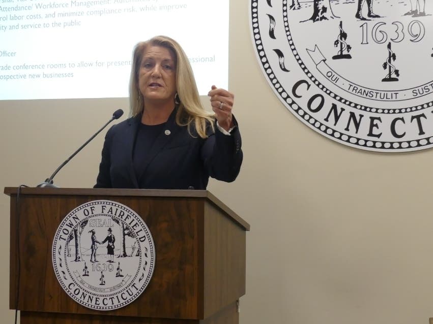 First Selectwoman Brenda Kupchick presents her 2020-21 budget Monday.