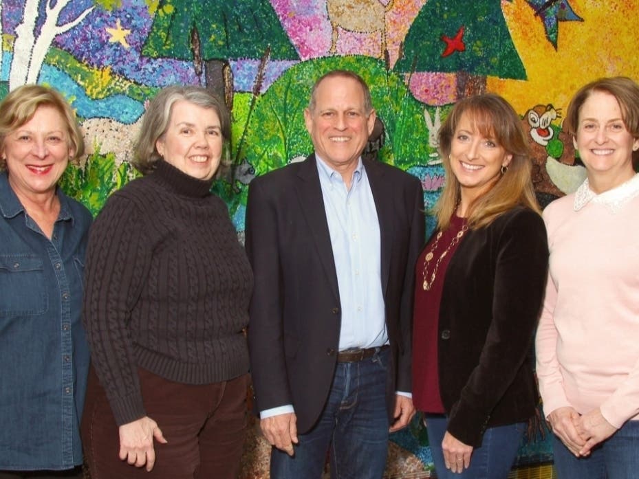 Newly-elected DTC Executive Board members are Diana Sisler, treasurer (from left); Carlisle Spivey, corresponding secretary; Steve Sheinberg, chairman; Cathy Curley, vice chair; and Laura Karson, recording secretary.