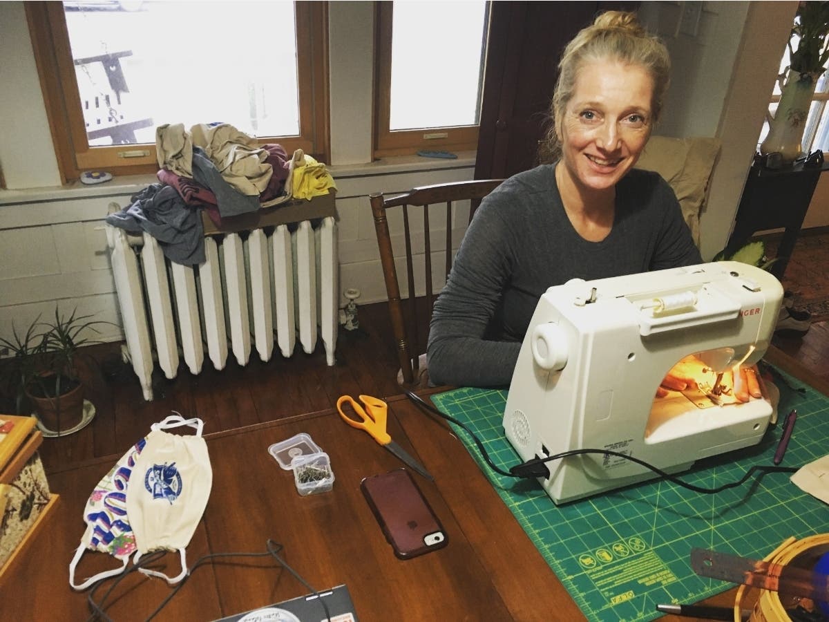Sally Head has spent weeks sewing face masks for retail workers, first responders and those in need.