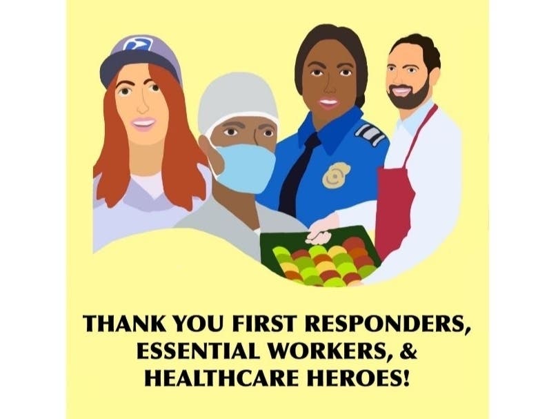 Fairfield artist Tory Mileti designed a lawn sign to recognize essential workers during the coronavirus outbreak.