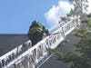 Fairfield firefighters respond to a blaze Wednesday on Shoreham Terrace.