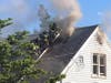 Fairfield firefighters respond to a blaze Wednesday on Shoreham Terrace.