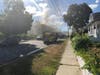 Fairfield firefighters respond to a blaze Wednesday on Shoreham Terrace.