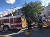 Fairfield firefighters respond to a blaze Wednesday on Shoreham Terrace.