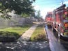 Fairfield firefighters respond to a blaze Wednesday on Shoreham Terrace.
