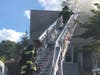Fairfield firefighters respond to a blaze Wednesday on Shoreham Terrace.