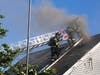 Fairfield firefighters respond to a blaze Wednesday on Shoreham Terrace.