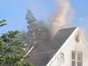 Fairfield firefighters respond to a blaze Wednesday on Shoreham Terrace.
