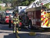 Fairfield firefighters respond to a blaze Wednesday on Shoreham Terrace.