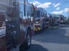 Fairfield firefighters respond to a blaze Wednesday on Shoreham Terrace.