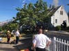 Fairfield firefighters respond to a blaze Wednesday on Shoreham Terrace.