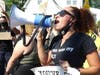 Mikaela Adams attends a protest Monday in Fairfield.