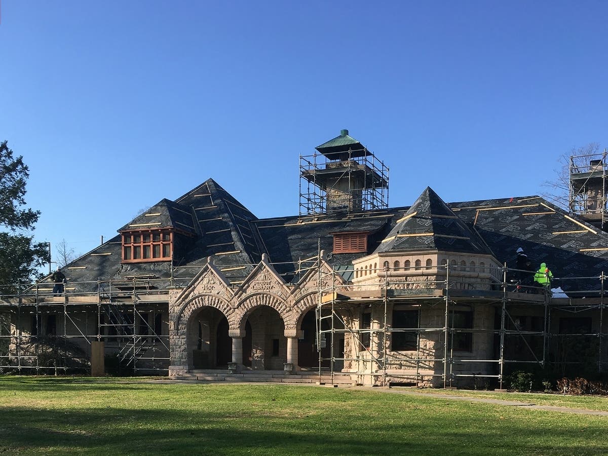 The Pequot Library is getting a new roof.