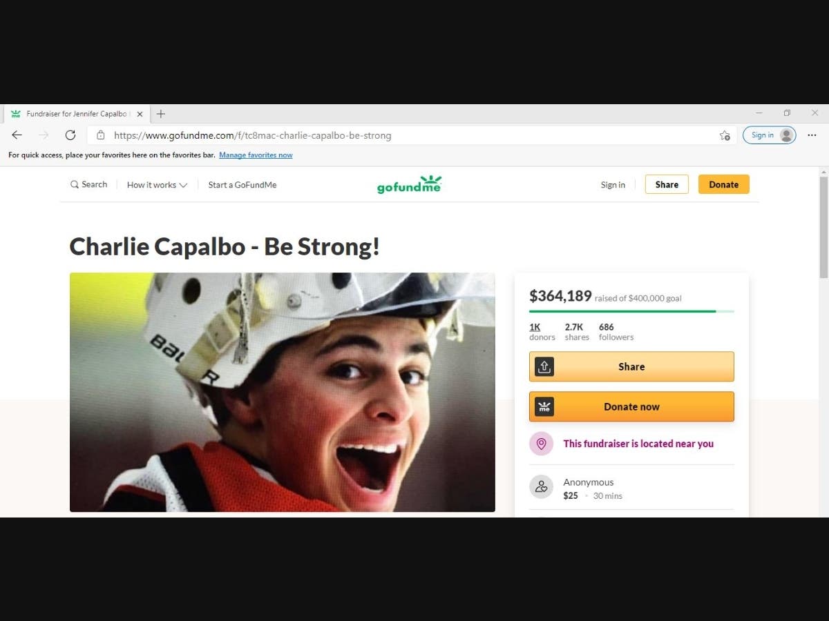 Thousands of dollars have been raised for Charlie Capalbo is just a few short days.
