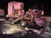 A truck is damaged after a crash Tuesday morning on I-95.