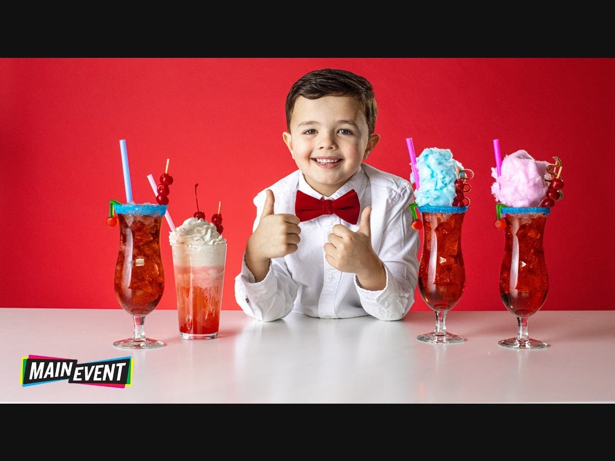 Leo Kelly, also known as The Shirley Temple King, shows off his signature line of Shirley Temples.