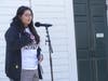 Rosalie Hsu speaks at a rally Saturday in Fairfield.