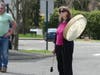 A demonstrator is seen at a rally Saturday in Fairfield.
