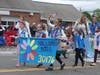 Girl Scout Daisy Troop 30176 marches Monday, May 31, 2021, in the Fairfield Memorial Day Parade.