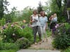 Deb Lomma and Catherine Mackay enjoy the garden Friday at 750 Harbor Road.