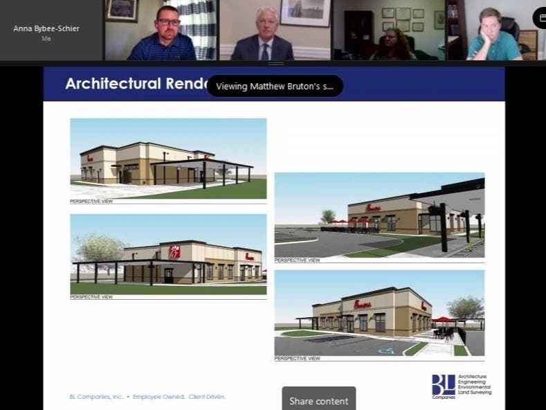 Renderings are presented Tuesday to Fairfield zoning commissioners.