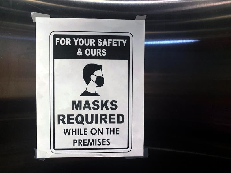 Face masks were required at a recent school board committee meeting.