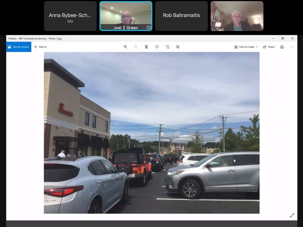 Joel Green presented the Town Plan and Zoning Commission with a photo of traffic congestion at the Norwalk Chik-fil-A location.