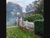 Mummies set the spooky mood at the entrance to the Finlay home.