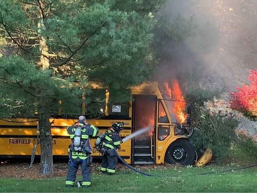 Fairfield firefighters respond to a bus crash Tuesday.