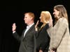 Board of Education members Jeff Peterson, Jennifer Jacobsen and Carol Guernsey take the oath of office.
