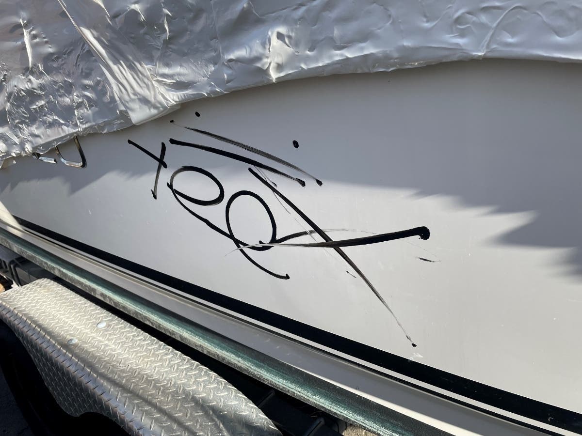 Police shared this image in December of graffiti on a boat in Fairfield.