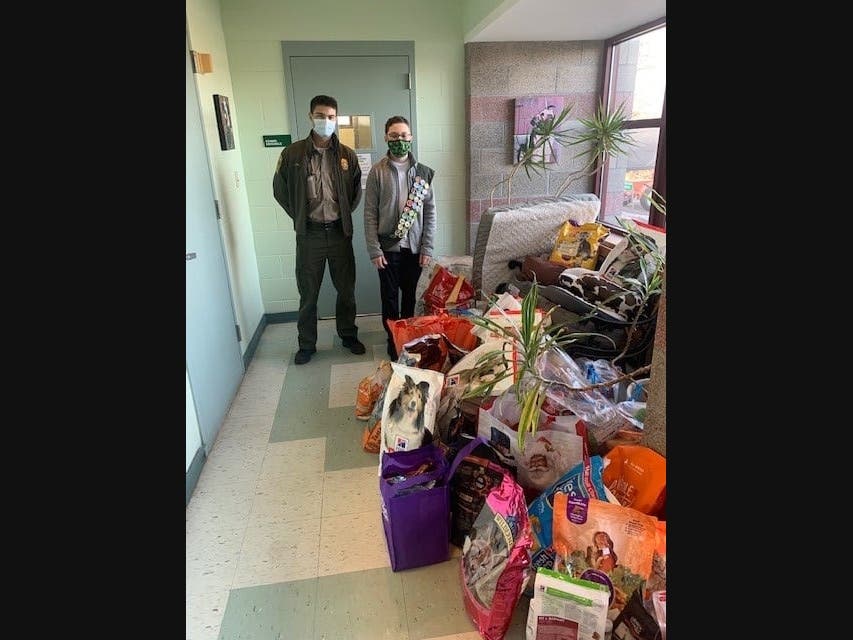 Christopher Rice donates food, beds and more to Fairfield Animal Control.