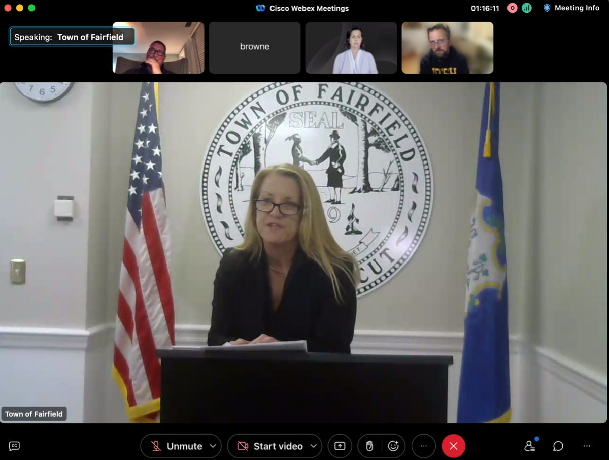 First Selectwoman Brenda Kupchick delivers her state of the town speech Monday on Webex.