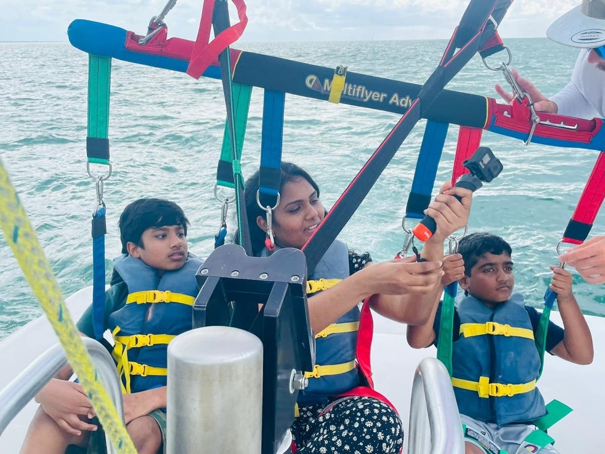 Supraja Alaparthi prepares to parasail before the accident in May.