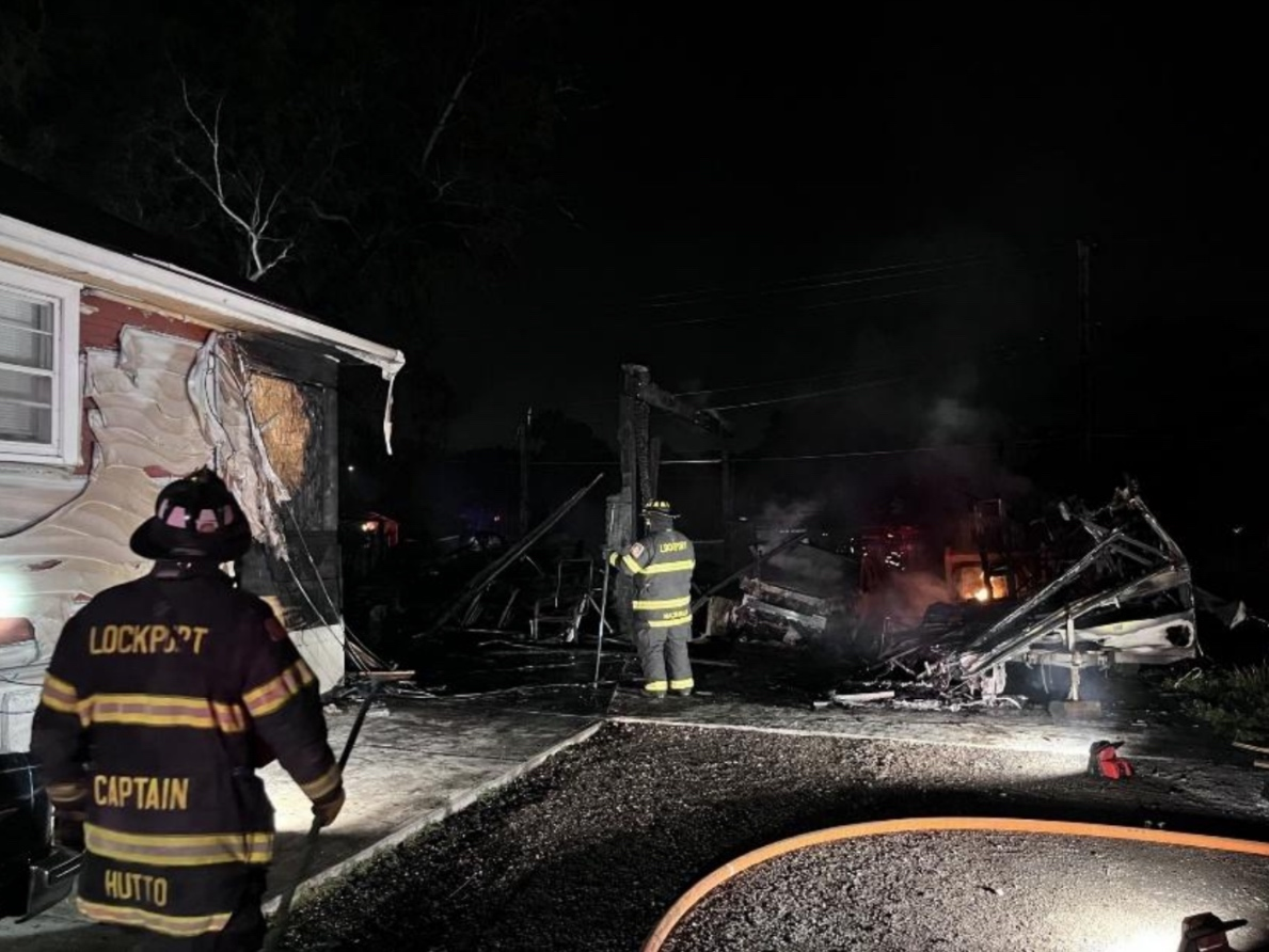 Firefighters responded around 2:30 a.m. to the 2200 block of Fairmont Avenue, where they found fire in a detached garage, some small outbuildings, a motor home and several passenger vehicles, according to a news release.
