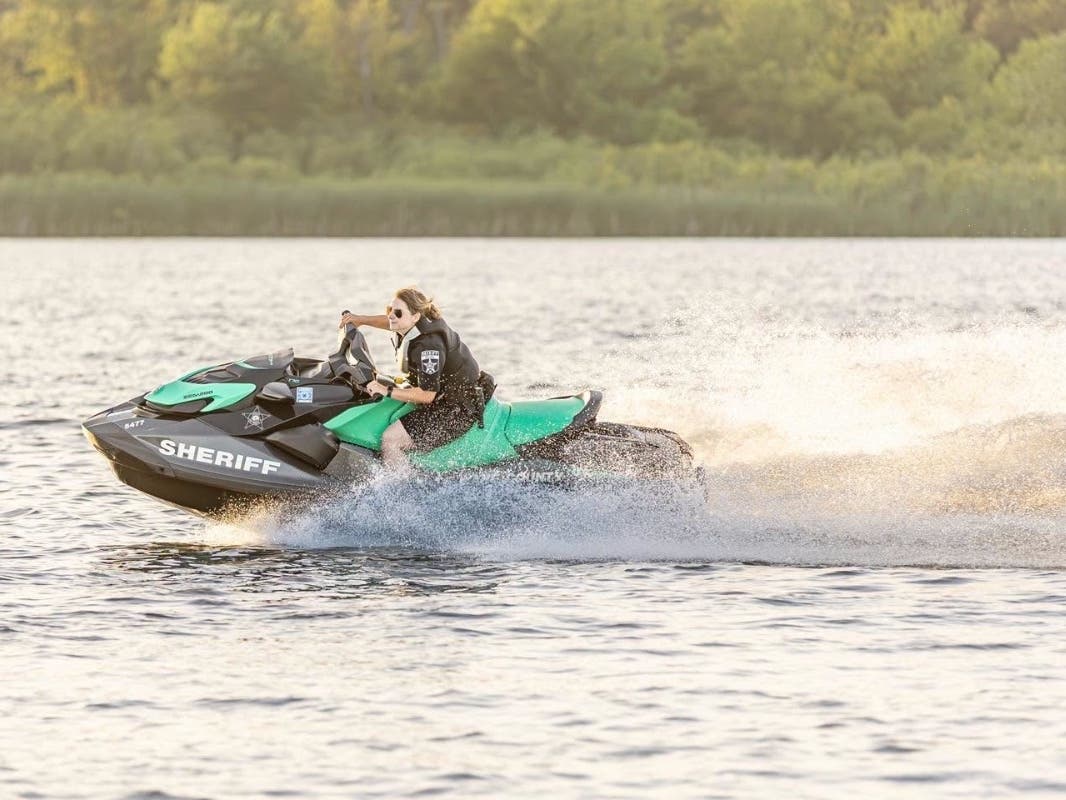 The deputies were on patrol using personal watercraft shortly before 3 p.m. Saturday when the operator of a rental boat carrying a bachelor party flagged them down, authorities said.